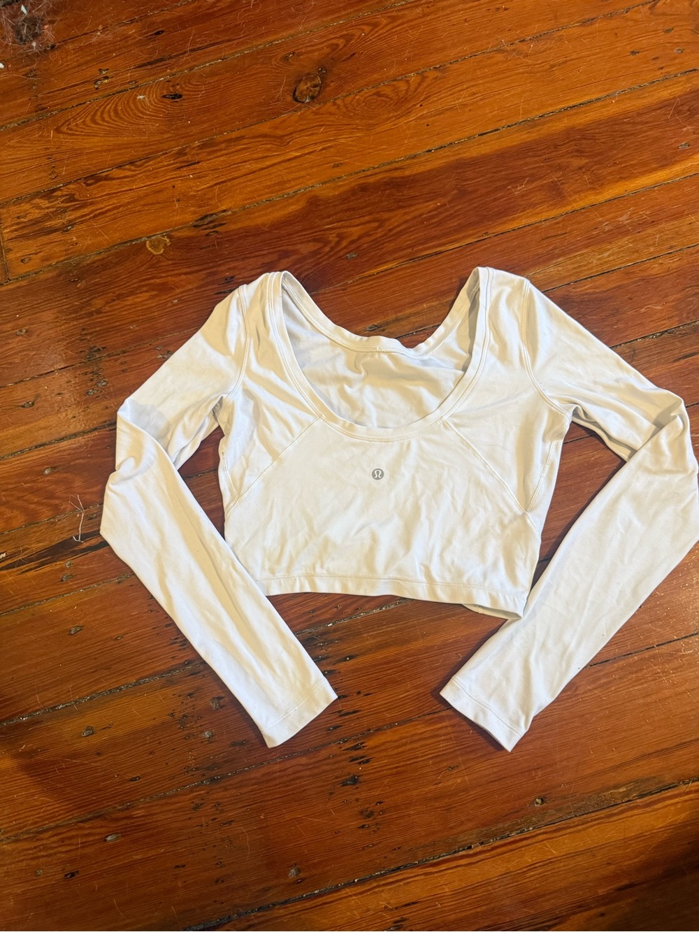 lululemon athletica White Long-Sleeve Cropped Scoop Top - Picture 2 of 3